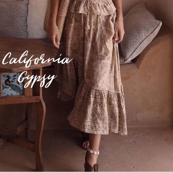 Gypsy Boho Western Ruched Tassel Skirt - Picture 15 of 15